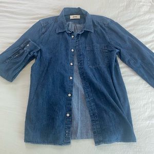 Buck Mason Denim Wash Button Up. Size Large